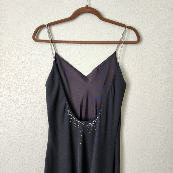 DAVE & JOHNNY x VINTAGE 90s prom dress black gem straps 11/12 - Picture 8 of 13